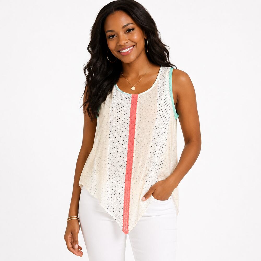 American Eagle Outfitters Women's Sleeveless Polka Dot Blouse Size Large EUC